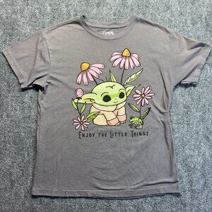 Star Wars Grogu Baby Yoda Graphic T Shirt Gray Size S Enjoy Little Things